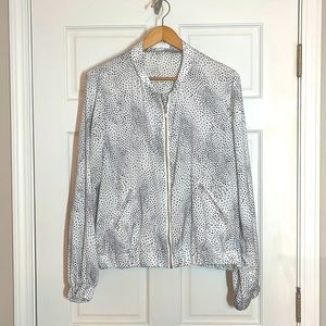 H&M | zip bomber jacket | animal print | size 16